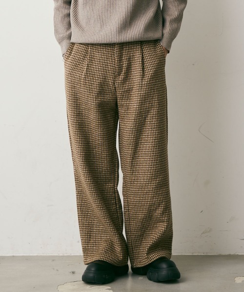 Shoowtime(ショウタイム)の「Wool-Liike Check Wide Pants / ウールライクチェックワイドパンツ(その他パンツ・メンズ・ベージュ/ブラウン・X-LARGE/LARGE/MEDIUM)」の6枚目の写真