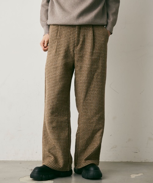 Shoowtime(ショウタイム)の「Wool-Liike Check Wide Pants / ウールライクチェックワイドパンツ(その他パンツ・メンズ・ベージュ/ブラウン・X-LARGE/LARGE/MEDIUM)」の8枚目の写真