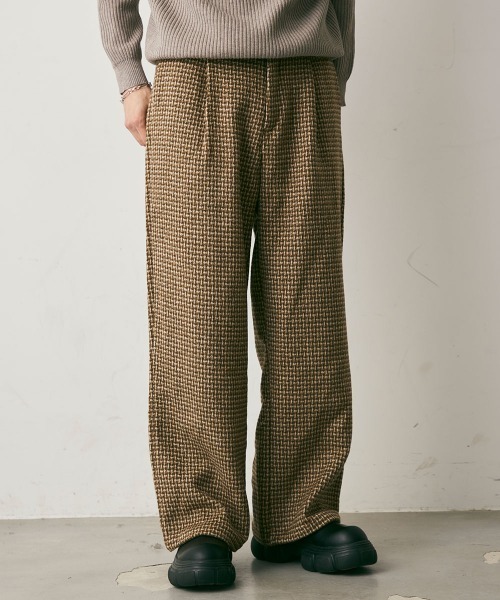Shoowtime(ショウタイム)の「Wool-Liike Check Wide Pants / ウールライクチェックワイドパンツ(その他パンツ・メンズ・ベージュ/ブラウン・X-LARGE/LARGE/MEDIUM)」の10枚目の写真