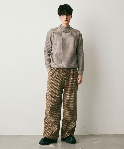 Shoowtime(ショウタイム)の「Wool-Liike Check Wide Pants / ウールライクチェックワイドパンツ(その他パンツ・メンズ・ベージュ/ブラウン・X-LARGE/LARGE/MEDIUM)」の14枚目の写真
