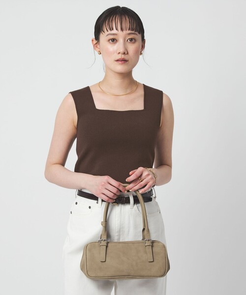 green label relaxing(グリーンレーベルリラクシング)の「ニット タンクトップ ウォッシャブル(タンクトップ・レディース・ピンク/ナチュラル/ブラック/ケリーグリーン/ダークブラウン・FREE)」の7枚目の写真