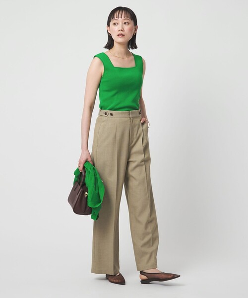 green label relaxing(グリーンレーベルリラクシング)の「ニット タンクトップ ウォッシャブル(タンクトップ・レディース・ピンク/ナチュラル/ブラック/ケリーグリーン/ダークブラウン・FREE)」の12枚目の写真