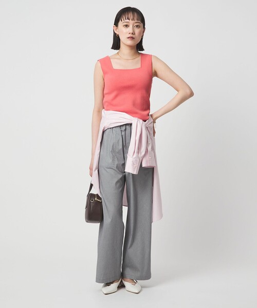 green label relaxing(グリーンレーベルリラクシング)の「ニット タンクトップ ウォッシャブル(タンクトップ・レディース・ピンク/ナチュラル/ブラック/ケリーグリーン/ダークブラウン・FREE)」の7枚目の写真