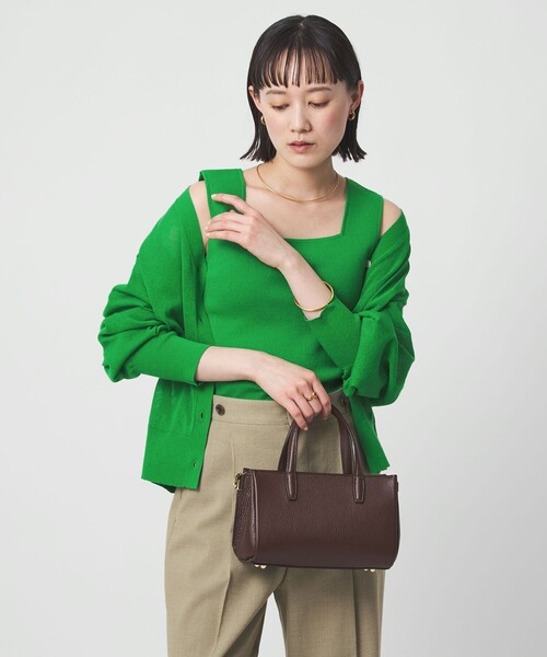 green label relaxing(グリーンレーベルリラクシング)の「ニット タンクトップ ウォッシャブル(タンクトップ・レディース・ピンク/ナチュラル/ブラック/ケリーグリーン/ダークブラウン・FREE)」の10枚目の写真