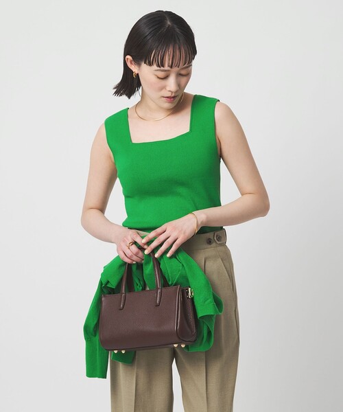 green label relaxing(グリーンレーベルリラクシング)の「ニット タンクトップ ウォッシャブル(タンクトップ・レディース・ピンク/ナチュラル/ブラック/ケリーグリーン/ダークブラウン・FREE)」の12枚目の写真