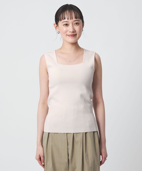 green label relaxing(グリーンレーベルリラクシング)の「ニット タンクトップ ウォッシャブル(タンクトップ・レディース・ピンク/ナチュラル/ブラック/ケリーグリーン/ダークブラウン・FREE)」の15枚目の写真
