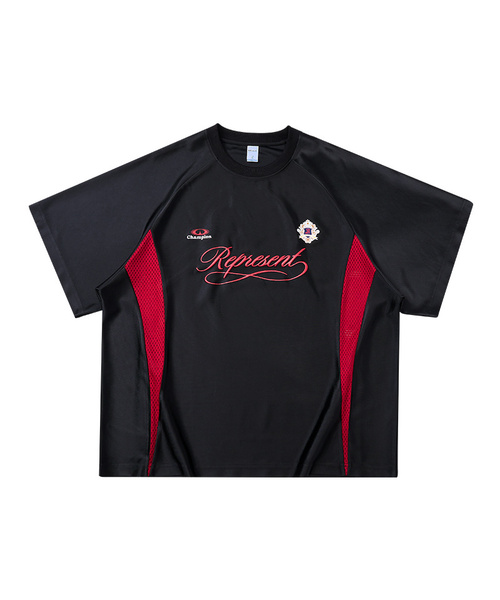 BUTTON SEOUL(ボタンソウル)の「エンボロゴベンチレーションラグランフットボールジャージTシャツ(ブラック/ホワイト)(Tシャツ/カットソー・メンズ・ホワイト/ブラック・MEDIUM/LARGE/X-LARGE)」の1枚目の写真