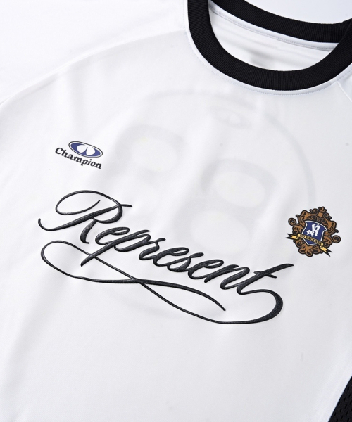 BUTTON SEOUL(ボタンソウル)の「エンボロゴベンチレーションラグランフットボールジャージTシャツ(ブラック/ホワイト)(Tシャツ/カットソー・メンズ・ホワイト/ブラック・MEDIUM/LARGE/X-LARGE)」の10枚目の写真