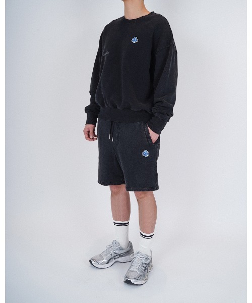 #Re:room（リルーム）の「フラワーアイコンウォッシュドスウェットショーツ（スウェットパンツ・メンズ・ブルー/ブラック/ベージュ・SMALL/MEDIUM）」の4枚目の写真