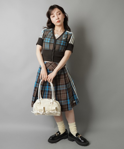 adidas/アディダス】チェック柄半袖カーディガン/セットアップ