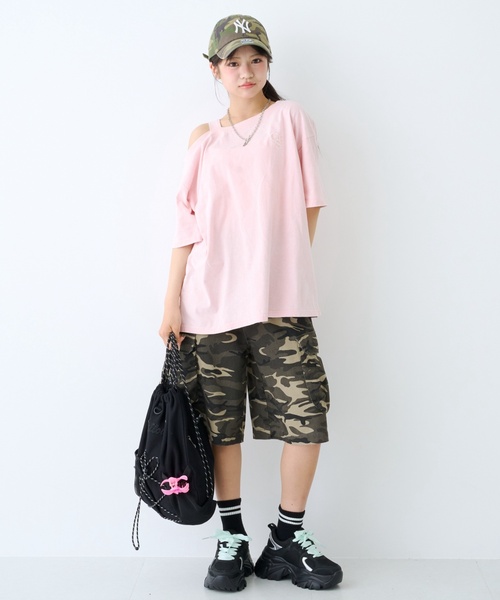 LOVETOXIC(ラブトキシック)の「【LTXC】カモフラ柄ハーフカーゴパンツ(カーゴパンツ・キッズ・カーキ・L:160cm/M:150cm/S:140cm/130cm)」の3枚目の写真