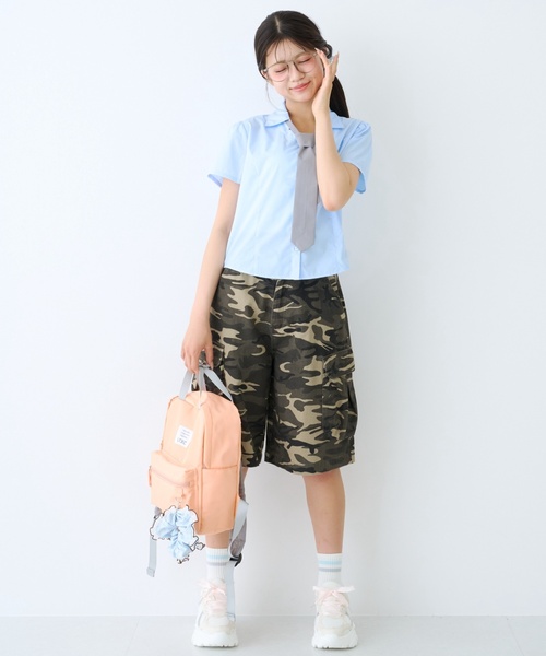 LOVETOXIC(ラブトキシック)の「【LTXC】カモフラ柄ハーフカーゴパンツ(カーゴパンツ・キッズ・カーキ・L:160cm/M:150cm/S:140cm/130cm)」の4枚目の写真