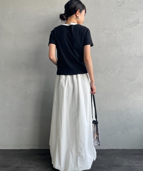Healthknit（ヘルスニット）の「[HEALTHKNIT/ヘルスニット] 別注 ミニロゴ コンパクトＴシャツ（Tシャツ/カットソー・レディース・ブラック/ベージュ/オフホワイト・M/S）」の8枚目の写真
