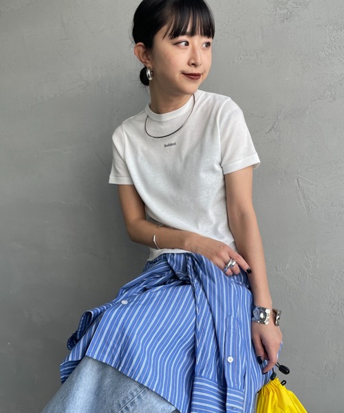 Healthknit（ヘルスニット）の「[HEALTHKNIT/ヘルスニット] 別注 ミニロゴ コンパクトＴシャツ（Tシャツ/カットソー・レディース・ブラック/ベージュ/オフホワイト・M/S）」の19枚目の写真