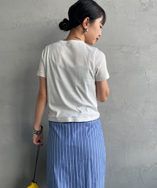 Healthknit（ヘルスニット）の「[HEALTHKNIT/ヘルスニット] 別注 ミニロゴ コンパクトＴシャツ（Tシャツ/カットソー・レディース・ブラック/ベージュ/オフホワイト・M/S）」の22枚目の写真