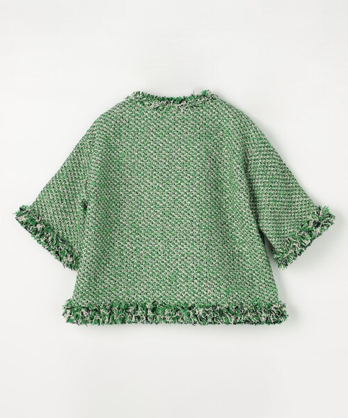 トゥモローランドB ハーフスリーブシャツ GREEN TWEED ハーフスリーブプルオーバー（シャツ/ブラウス