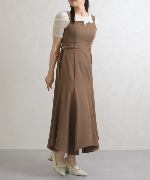 31 Sons de mode(トランテアン ソン ドゥ モード)の「2026春夏新作 サイドベルトマーメイドジャンスカ(ジャンパースカート・レディース・ベージュ/ブラック/モカ・S/M)」の2枚目の写真