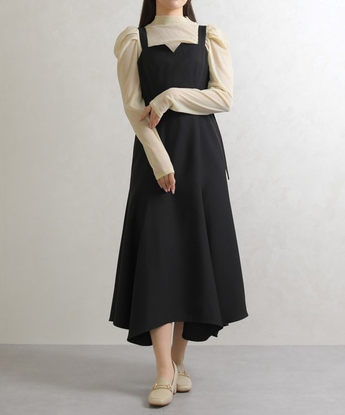 31 Sons de mode(トランテアン ソン ドゥ モード)の「2026春夏新作 サイドベルトマーメイドジャンスカ(ジャンパースカート・レディース・ベージュ/ブラック/モカ・S/M)」の4枚目の写真