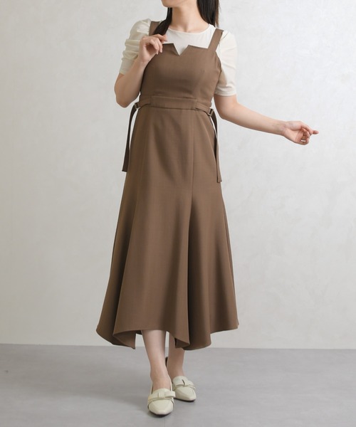 31 Sons de mode(トランテアン ソン ドゥ モード)の「2026春夏新作 サイドベルトマーメイドジャンスカ(ジャンパースカート・レディース・ベージュ/ブラック/モカ・S/M)」の13枚目の写真