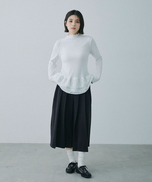 Mirette(ミレット)の「レイヤードフリル リブトップス / Layered Frill Rib Top(Tシャツ/カットソー・レディース・ホワイト・MEDIUM/SMALL/LARGE)」の14枚目の写真