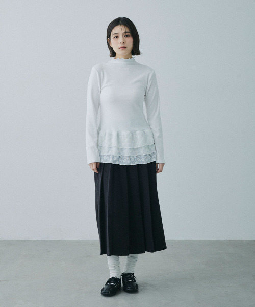 Mirette(ミレット)の「レイヤードフリル リブトップス / Layered Frill Rib Top(Tシャツ/カットソー・レディース・ホワイト・MEDIUM/SMALL/LARGE)」の15枚目の写真