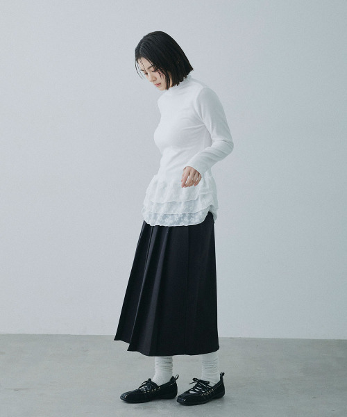 Mirette(ミレット)の「レイヤードフリル リブトップス / Layered Frill Rib Top(Tシャツ/カットソー・レディース・ホワイト・MEDIUM/SMALL/LARGE)」の8枚目の写真