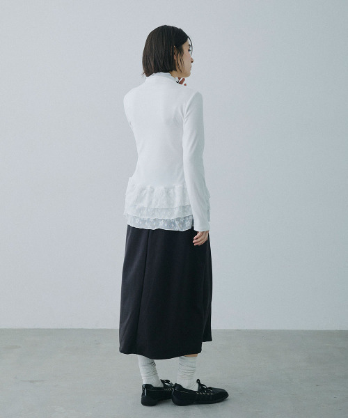 Mirette(ミレット)の「レイヤードフリル リブトップス / Layered Frill Rib Top(Tシャツ/カットソー・レディース・ホワイト・MEDIUM/SMALL/LARGE)」の10枚目の写真
