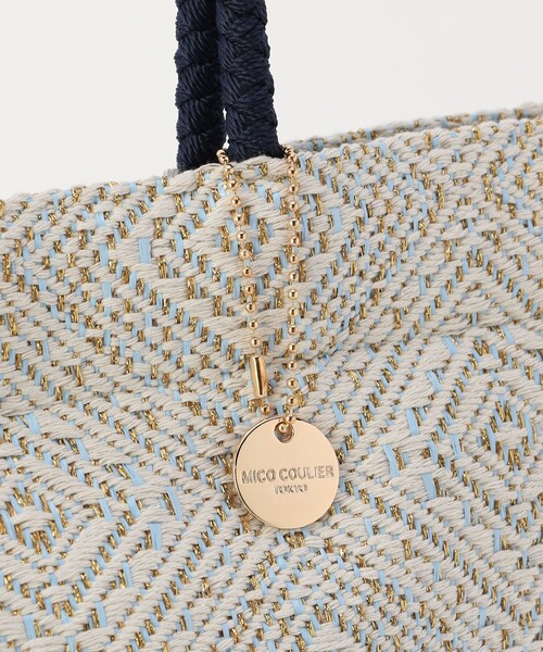 MICO COULIER（ミコクリエ）の「チャーム付きキカガクトートバッグ（トートバッグ・レディース・ライトブルー/ブラック・FREE）」の8枚目の写真