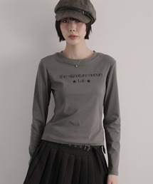 ロゴデザインクルーネックロングスリーブTシャツ