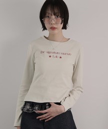 ロゴデザインクルーネックロングスリーブTシャツ