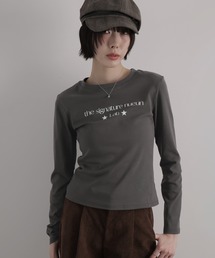 ロゴデザインクルーネックロングスリーブTシャツ