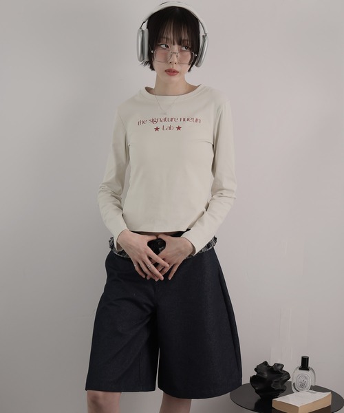 Ulysses(ユリシス)の「ロゴデザインクルーネックロングスリーブTシャツ(Tシャツ/カットソー・レディース・ダークグレー/アイボリー/グレー・S/M)」の6枚目の写真