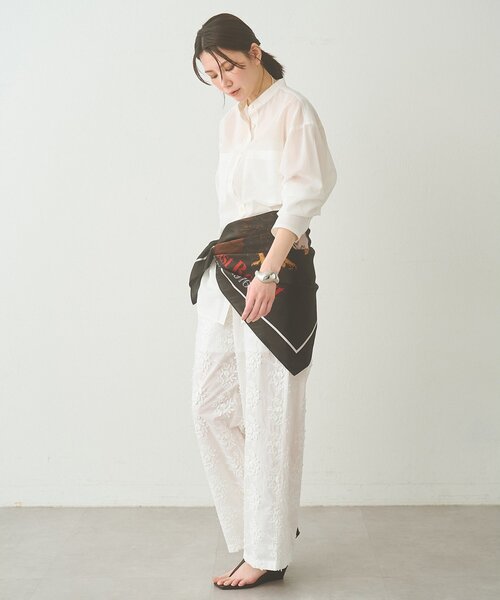 Whim Gazette(ウィムガゼット)の「3D刺繍パンツ(その他パンツ・レディース・オフホワイト/チャコールグレー・FREE)」の22枚目の写真