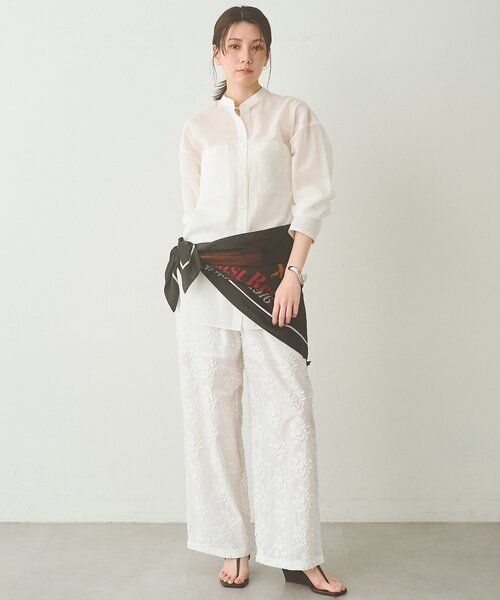 Whim Gazette(ウィムガゼット)の「3D刺繍パンツ(その他パンツ・レディース・オフホワイト/チャコールグレー・FREE)」の19枚目の写真