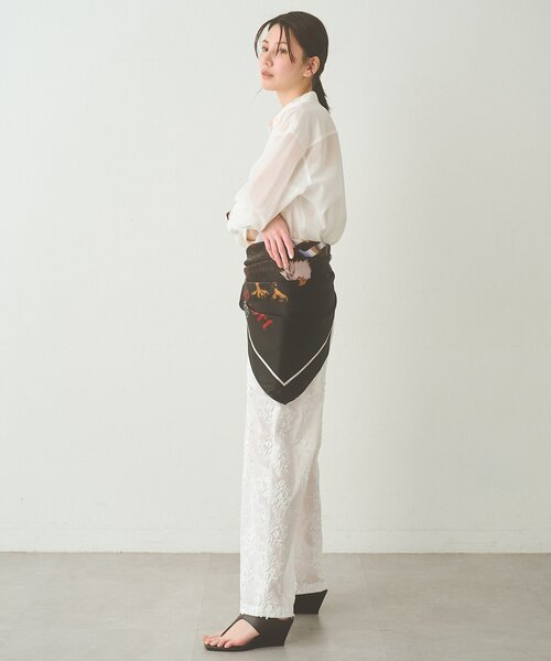 Whim Gazette(ウィムガゼット)の「3D刺繍パンツ(その他パンツ・レディース・オフホワイト/チャコールグレー・FREE)」の21枚目の写真