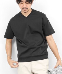 NOLLEY'S goodman（ノーリーズグッドマン）の「《ビジカジ対応》ジャケットに合う シルケットVネック ドレスTシャツ（Tシャツ/カットソー）」
