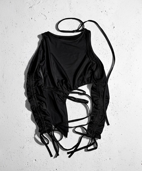 DURAS（デュラス）の「シャーリングアシンメトリートップス（Tシャツ/カットソー・レディース・ホワイト/ブラック・FREE）」の17枚目の写真