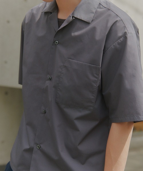 MILITARY(ミリタリー)の「【MAISON CLUB】Compact Cropped Open Collar Shirt / コンパクトクロップドオープンカラーシャツ(シャツ/ブラウス・メンズ・サックスブルー/グレー/ブラック・L/M)」の15枚目の写真