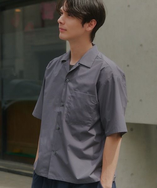 MILITARY(ミリタリー)の「【MAISON CLUB】Compact Cropped Open Collar Shirt / コンパクトクロップドオープンカラーシャツ(シャツ/ブラウス・メンズ・サックスブルー/グレー/ブラック・L/M)」の16枚目の写真