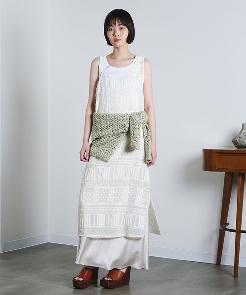 ROSE BUD（ローズバッド）の「(mici)CAMISOLE DRESS（ワンピース・レディース・オフホワイト/ライトグリーン・ONE SIZE）」の19枚目の写真