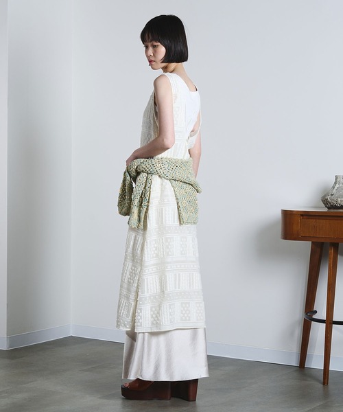 ROSE BUD（ローズバッド）の「(mici)CAMISOLE DRESS（ワンピース・レディース・オフホワイト/ライトグリーン・ONE SIZE）」の3枚目の写真