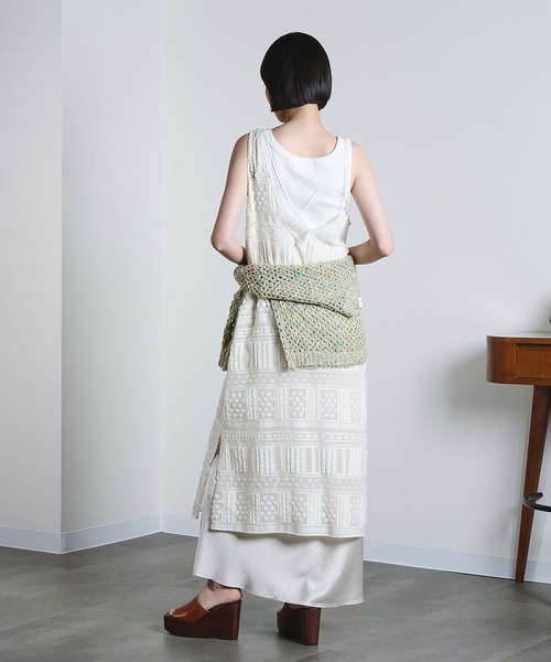 ROSE BUD（ローズバッド）の「(mici)CAMISOLE DRESS（ワンピース・レディース・オフホワイト/ライトグリーン・ONE SIZE）」の4枚目の写真