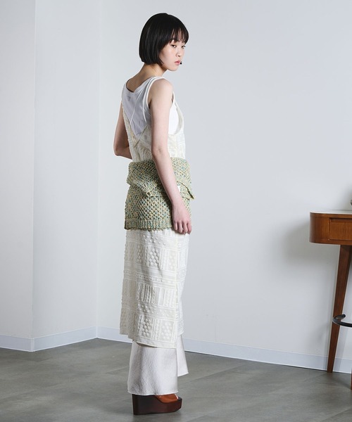 ROSE BUD（ローズバッド）の「(mici)CAMISOLE DRESS（ワンピース・レディース・オフホワイト/ライトグリーン・ONE SIZE）」の5枚目の写真