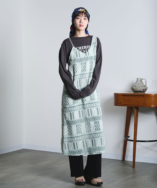 ROSE BUD（ローズバッド）の「(mici)CAMISOLE DRESS（ワンピース・レディース・オフホワイト/ライトグリーン・ONE SIZE）」の6枚目の写真