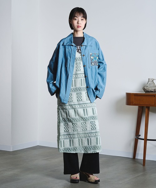 ROSE BUD（ローズバッド）の「(mici)CAMISOLE DRESS（ワンピース・レディース・オフホワイト/ライトグリーン・ONE SIZE）」の7枚目の写真