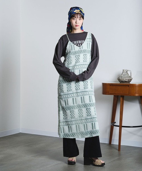 ROSE BUD（ローズバッド）の「(mici)CAMISOLE DRESS（ワンピース・レディース・オフホワイト/ライトグリーン・ONE SIZE）」の8枚目の写真