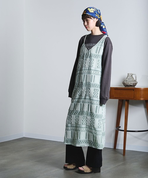 ROSE BUD（ローズバッド）の「(mici)CAMISOLE DRESS（ワンピース・レディース・オフホワイト/ライトグリーン・ONE SIZE）」の9枚目の写真