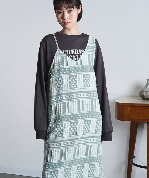 ROSE BUD（ローズバッド）の「(mici)CAMISOLE DRESS（ワンピース・レディース・オフホワイト/ライトグリーン・ONE SIZE）」の12枚目の写真