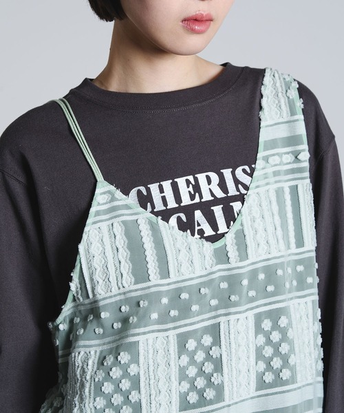 ROSE BUD（ローズバッド）の「(mici)CAMISOLE DRESS（ワンピース・レディース・オフホワイト/ライトグリーン・ONE SIZE）」の14枚目の写真