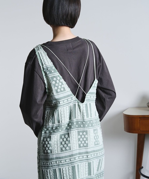 ROSE BUD（ローズバッド）の「(mici)CAMISOLE DRESS（ワンピース・レディース・オフホワイト/ライトグリーン・ONE SIZE）」の16枚目の写真